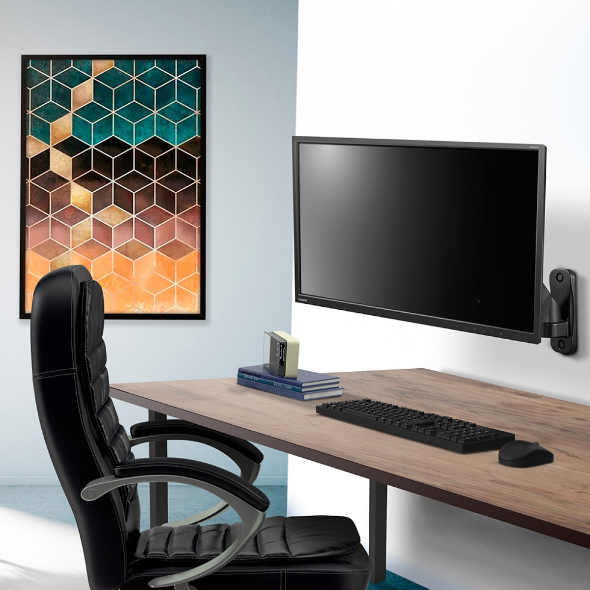 Suporte de Parede ELG, Ergonômico, Multiarticulado, Com Pistão, Para Monitores de 17" a 34", F410