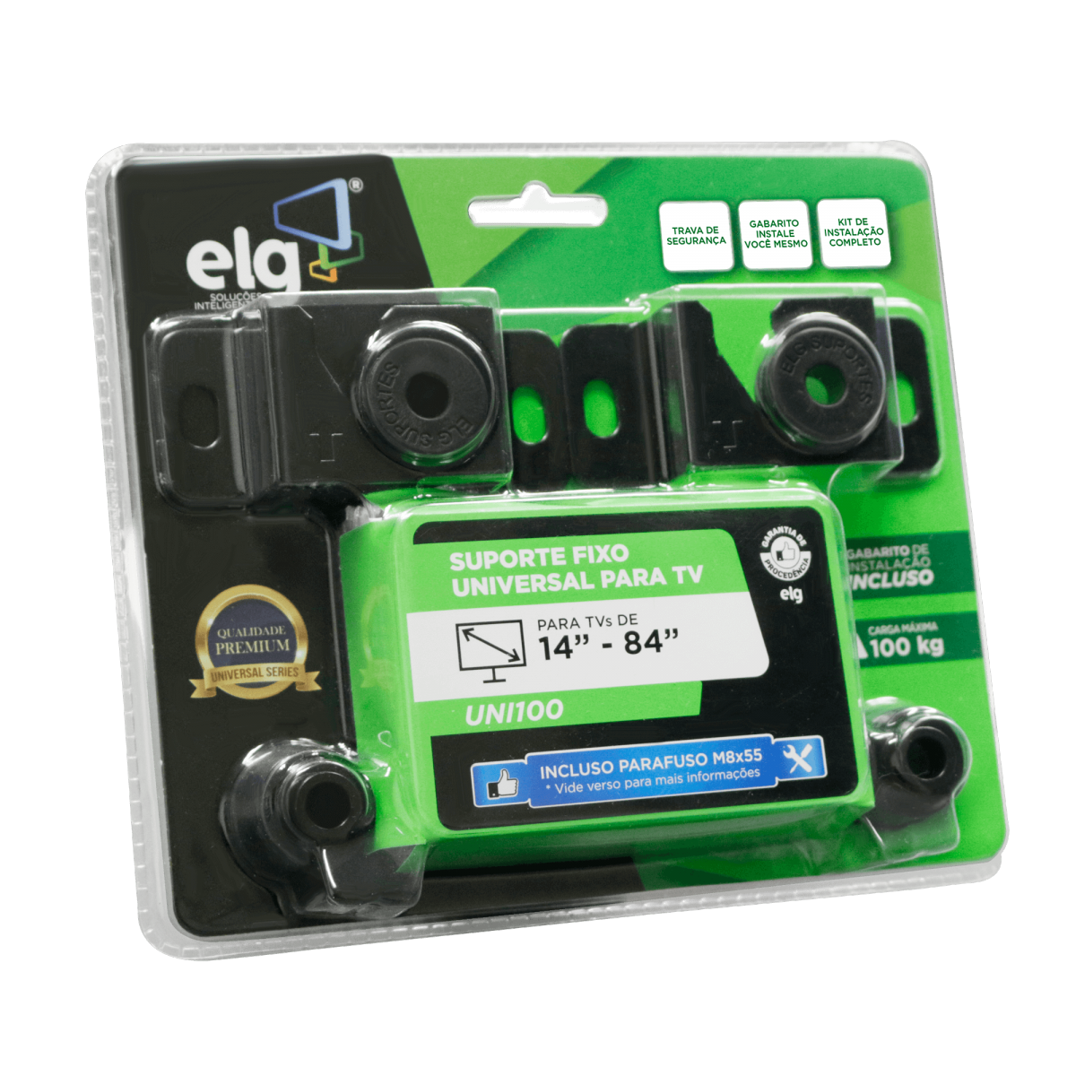 Suporte de Parede Elg, Universal, Para Monitor e TV, 14" a 84", UNI100