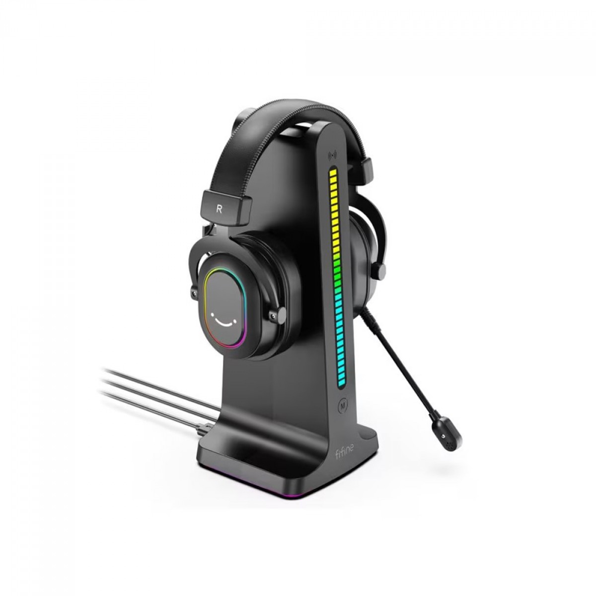 Suporte Para Headset RGB Fifine S3, Sound Light Sync, Black 