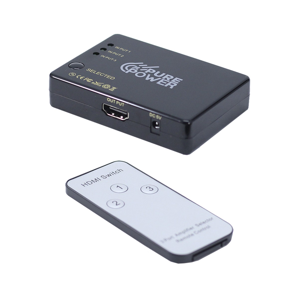 Switch HDMI 3 em 1, 4K, 30Hz, Pure Power, PP-SWT-001