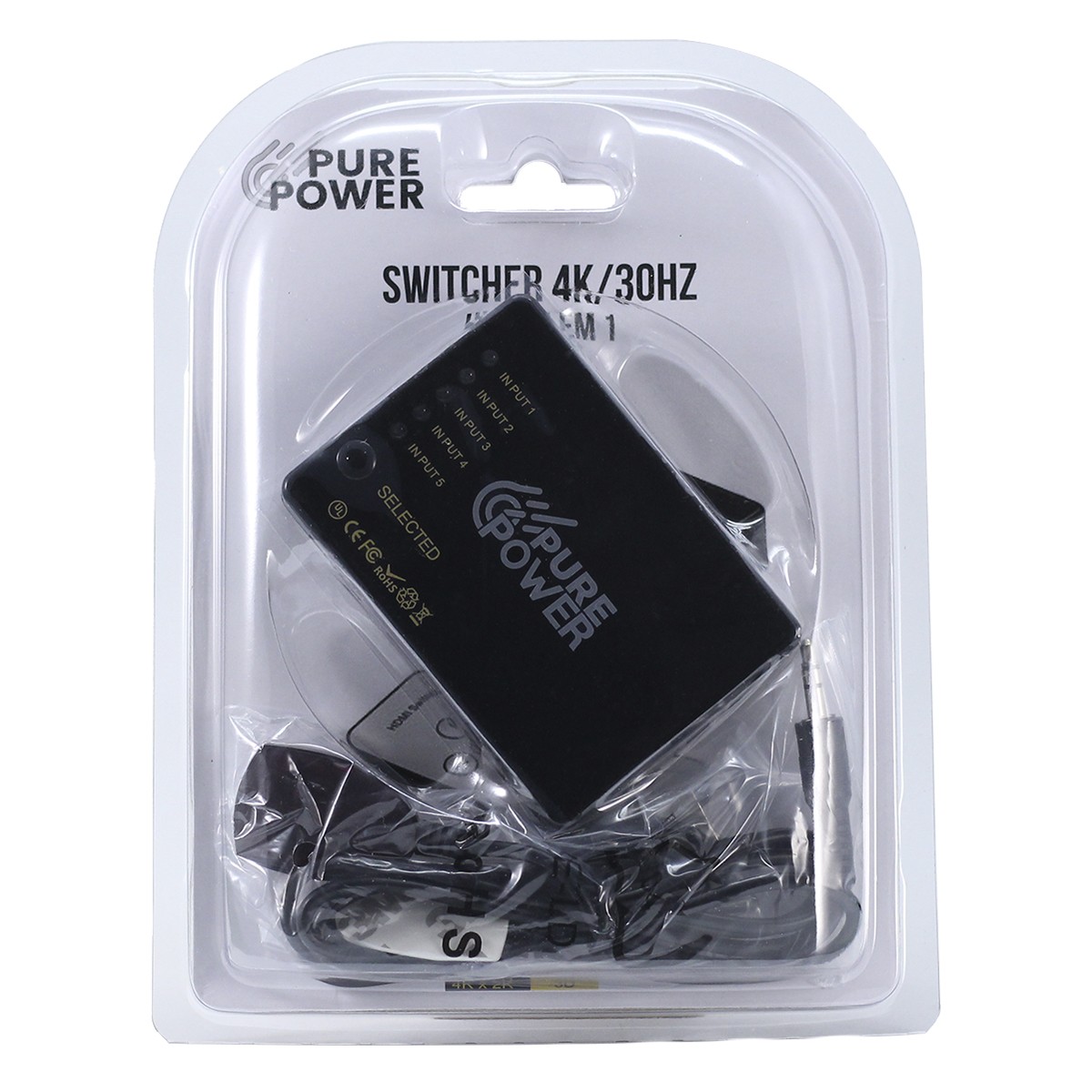 Switcher HDMI, 5 Em 1, 4K, Pure Power, PP-SWT-002 