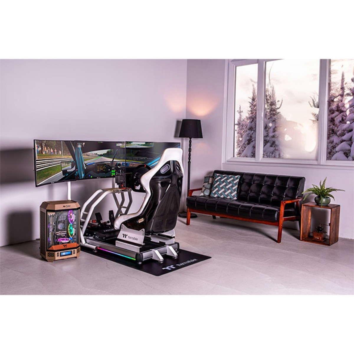 Tapete Para Simulador Thermaltake, Compatível com Cockpit GR500 e GF500, Emborrachado, 170x80cm, Preto, GSC-ACC-MTFABB-01