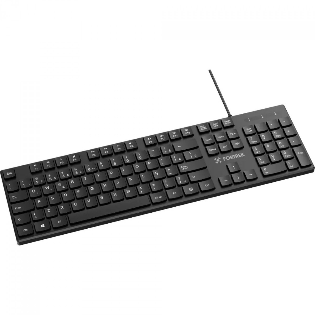 Teclado Fortrek K15 Slim, USB, ABNT2, Preto