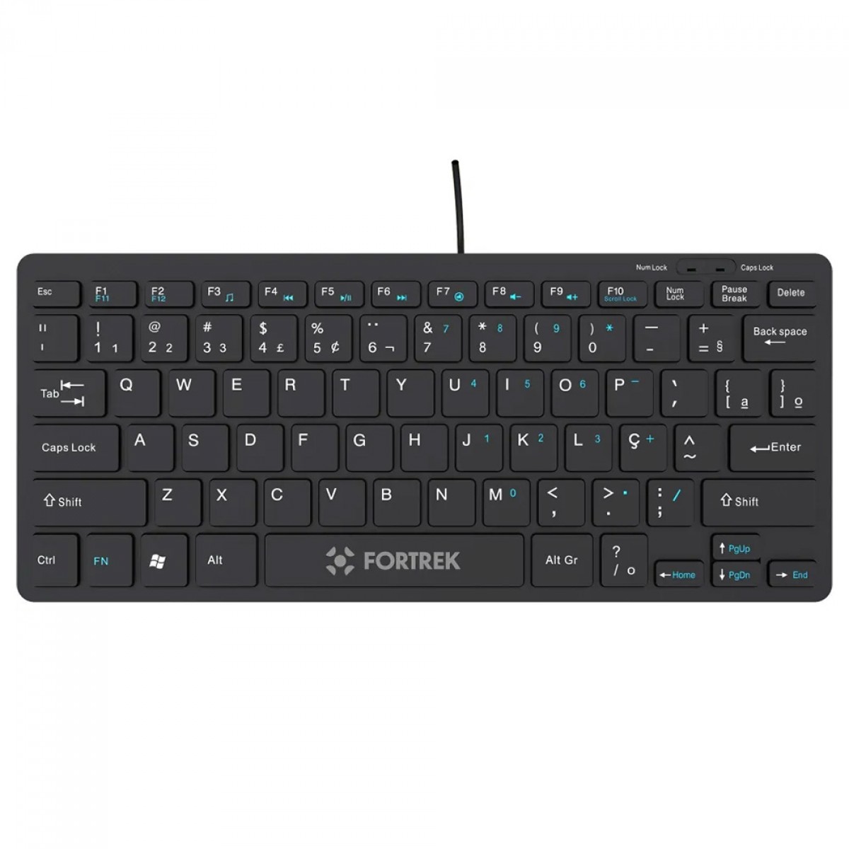 Teclado Fortrek Mini Office K13, USB, ABNT2, Preto