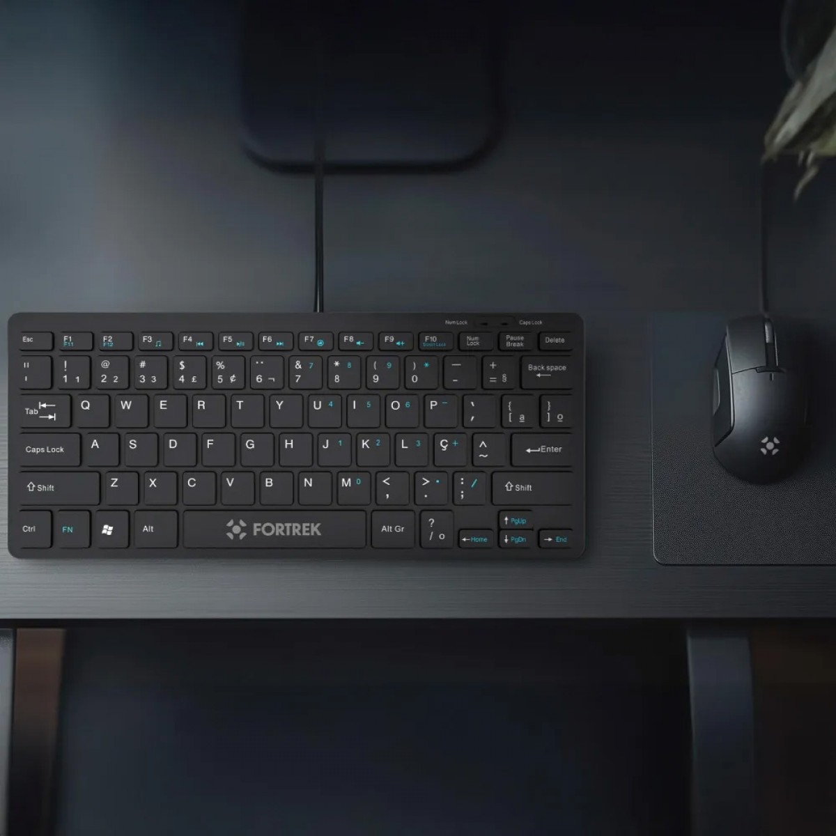 Teclado Fortrek Mini Office K13, USB, ABNT2, Preto