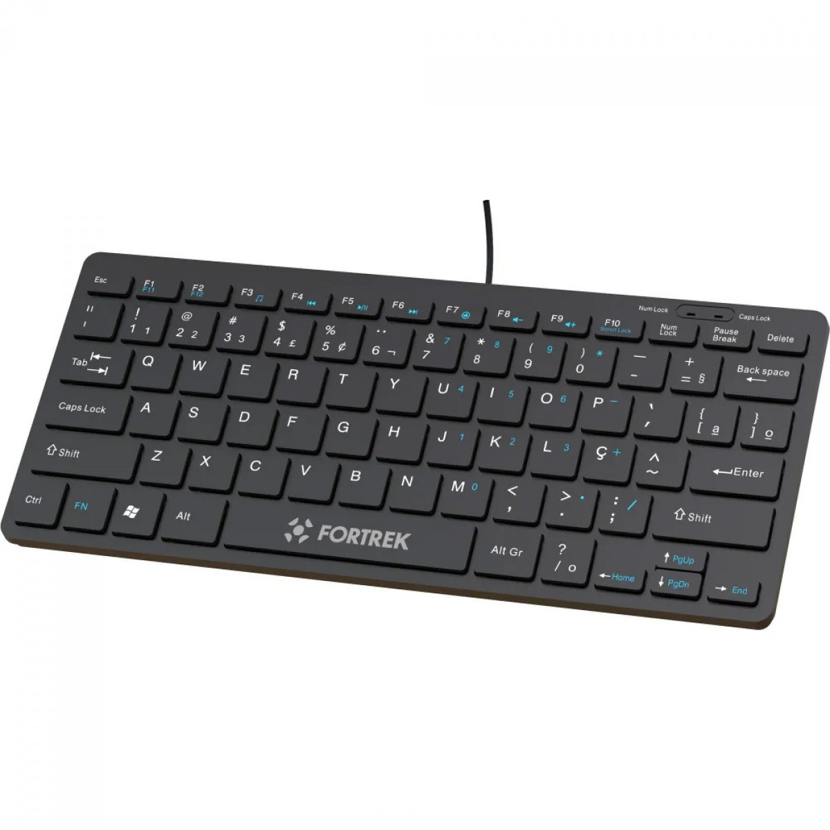 Teclado Fortrek Mini Office K13, USB, ABNT2, Preto