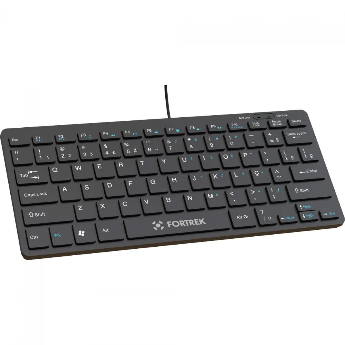 Teclado Fortrek Mini Office K13, USB, ABNT2, Preto