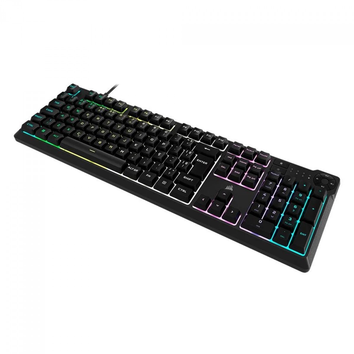 Teclado Gamer Corsair K55 Core, Membrana, RGB, ABNT2, USB, Preto, CH-9226C65-BR