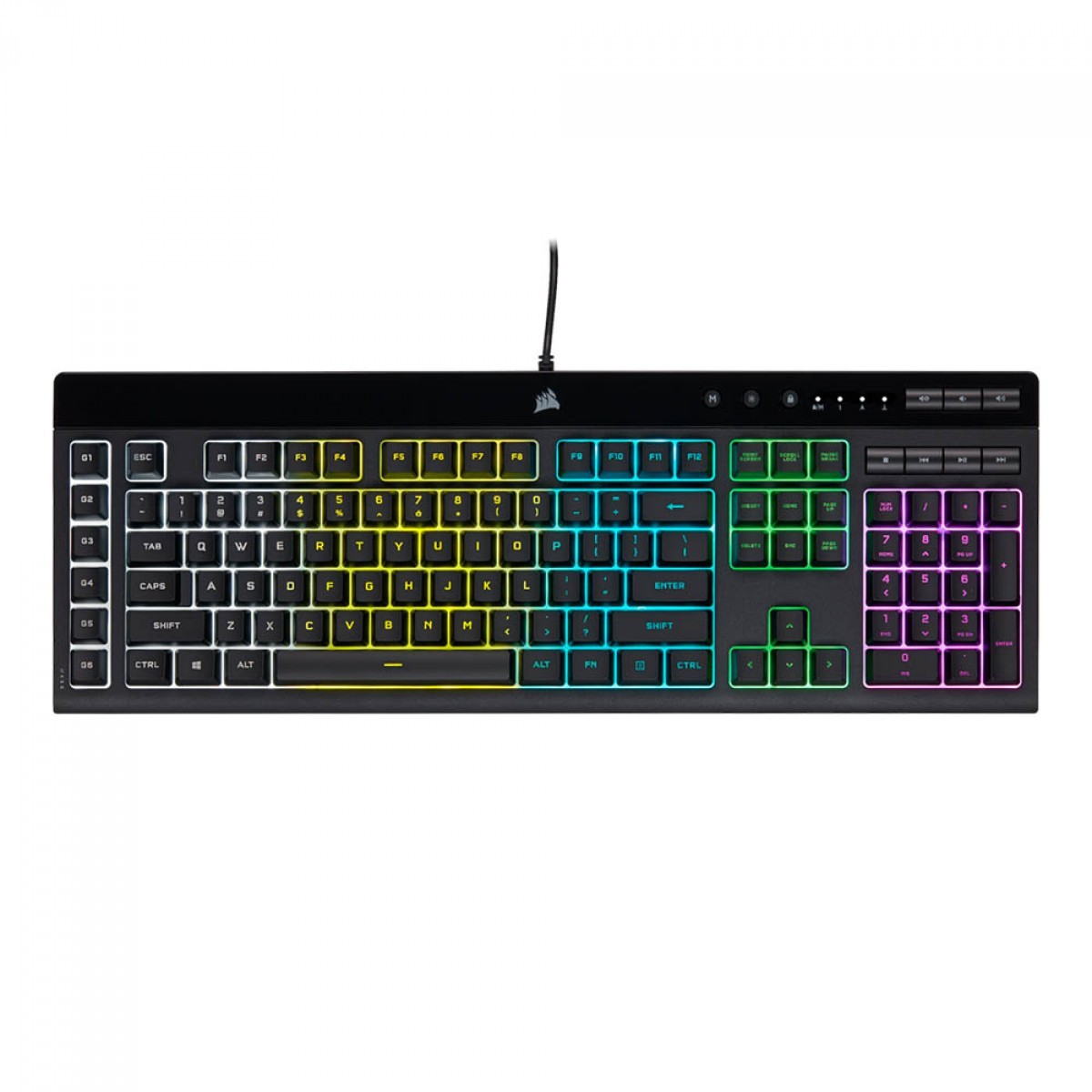 Teclado Gamer Corsair K55 PRO, Membrana, RGB, ANSI, USB, Preto, CH-9226765-NA
