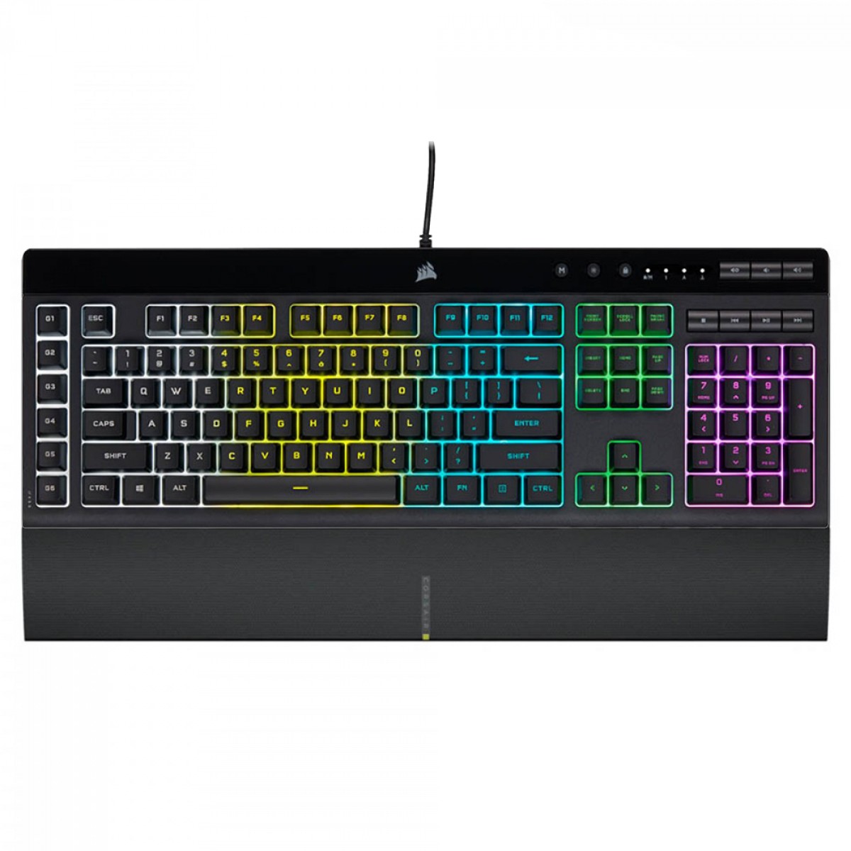 Teclado Gamer Corsair K55 PRO, Membrana, RGB, ANSI, USB, Preto, CH-9226765-NA