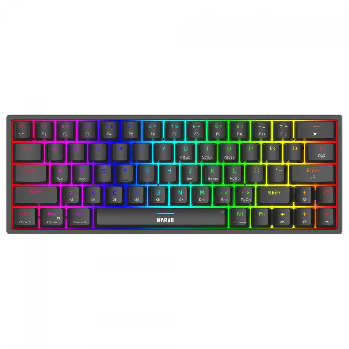 Teclado Gamer Marvo KG955, RGB, USB, Switch Marvo, Black