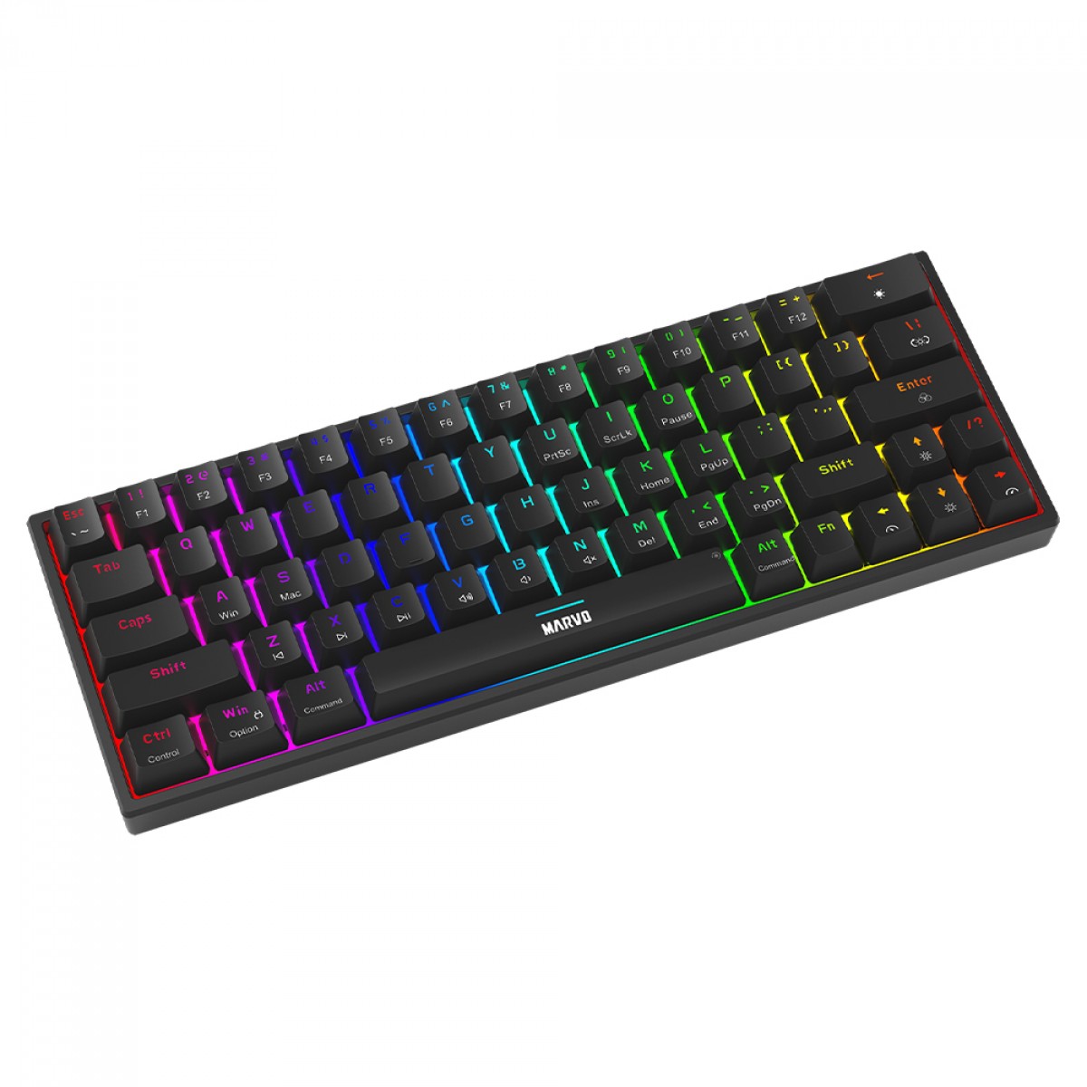 Teclado Gamer Marvo KG955, RGB, USB, Switch Marvo, Black