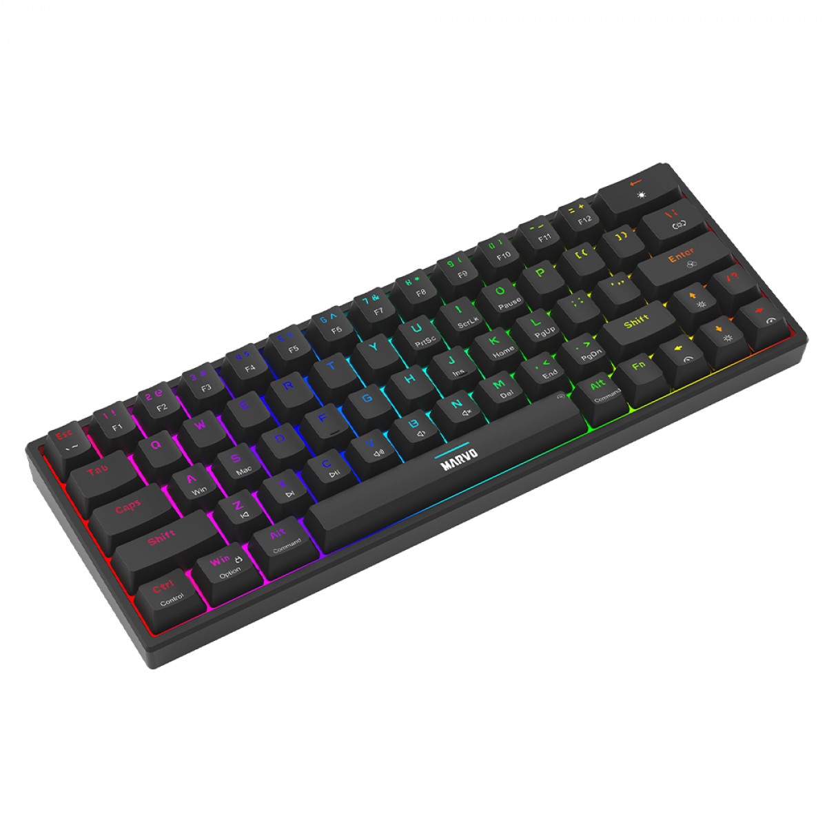 Teclado Gamer Marvo KG955, RGB, USB, Switch Marvo, Black