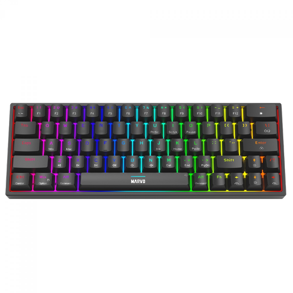 Teclado Gamer Marvo KG955, RGB, USB, Switch Marvo, Black