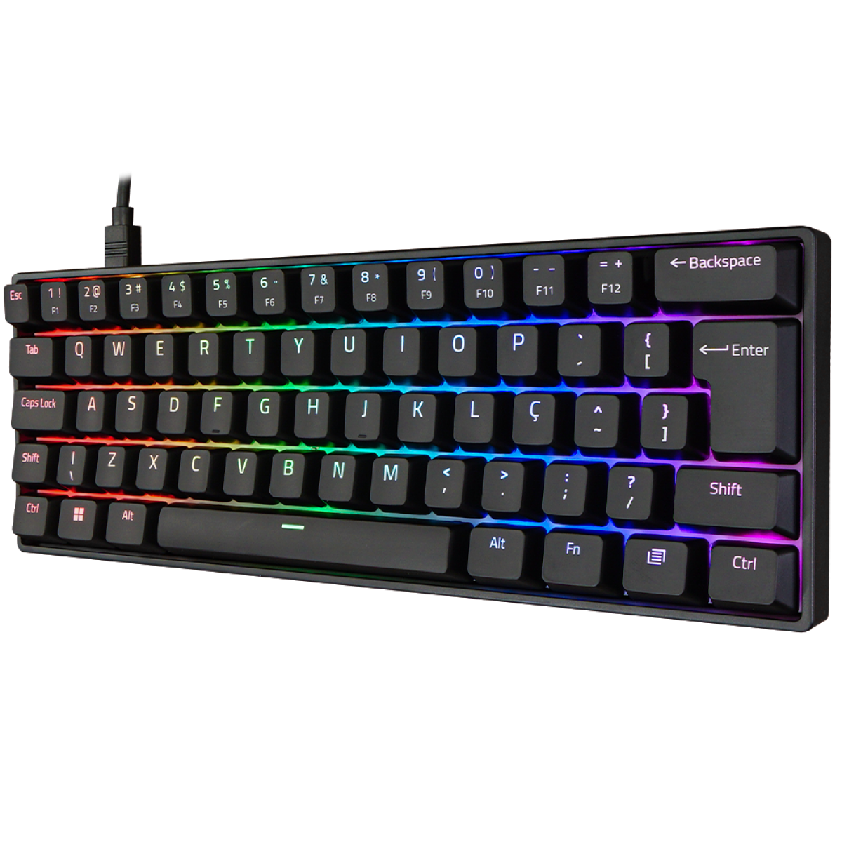 Teclado Gamer Mecânico Akko 3061s, RGB, 60%, ABNT2, Switch Akko Pink 
