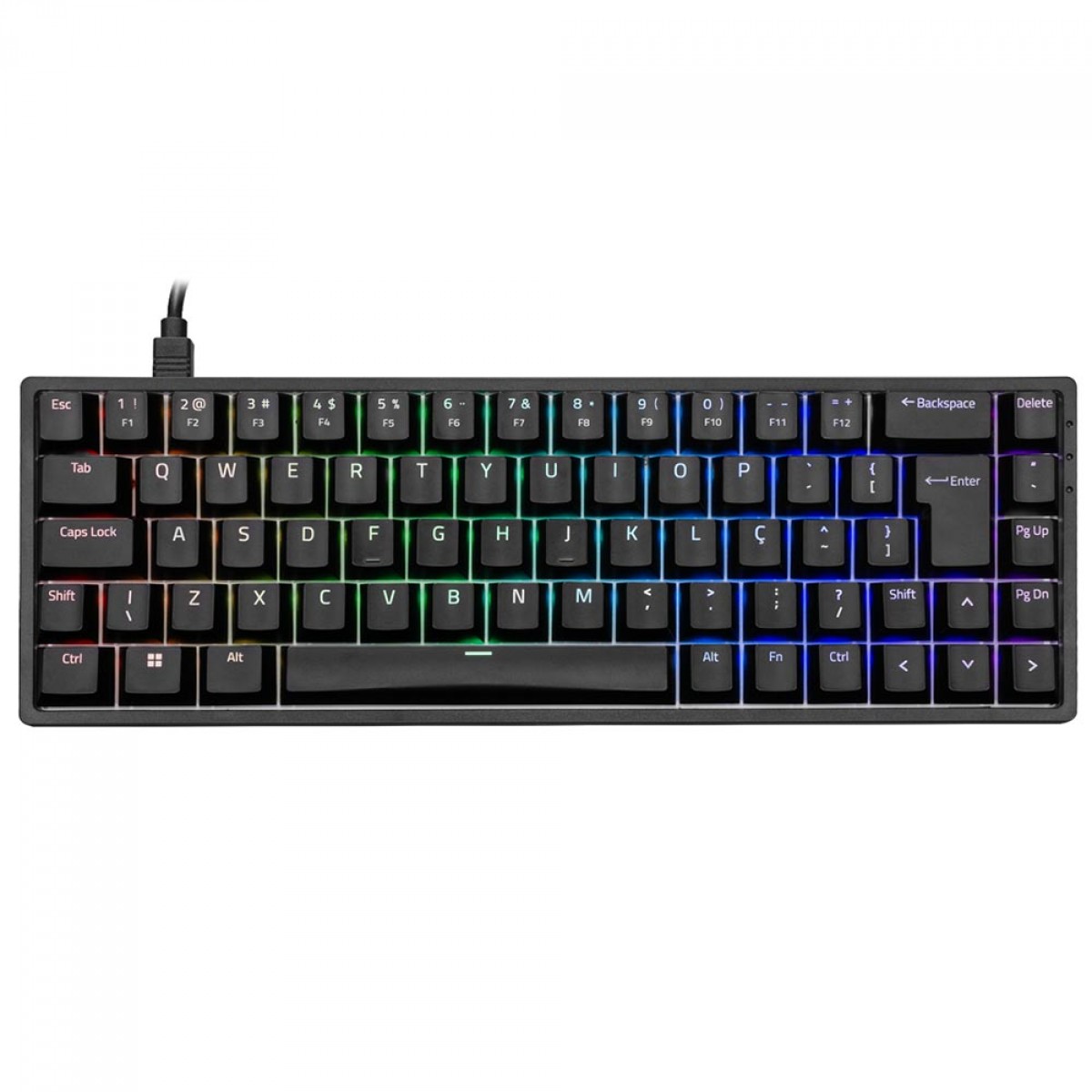 Teclado Gamer Mecânico Akko 3068S Black, RGB, Switch Akko Orange, ABNT2