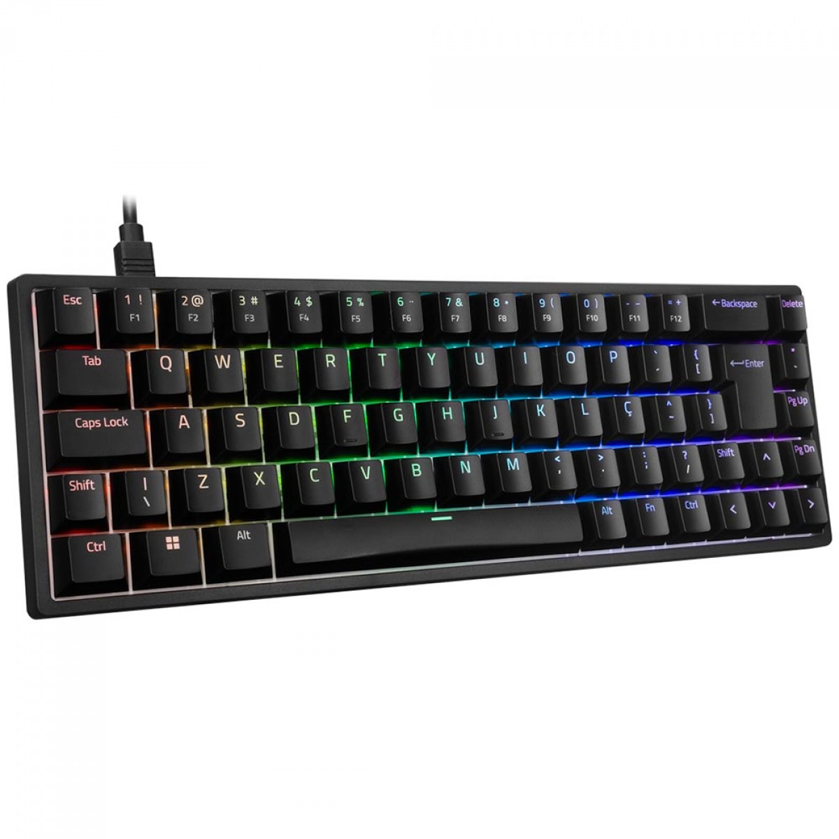 Teclado Gamer Mecânico Akko 3068S Black, RGB, Switch Akko Orange, ABNT2