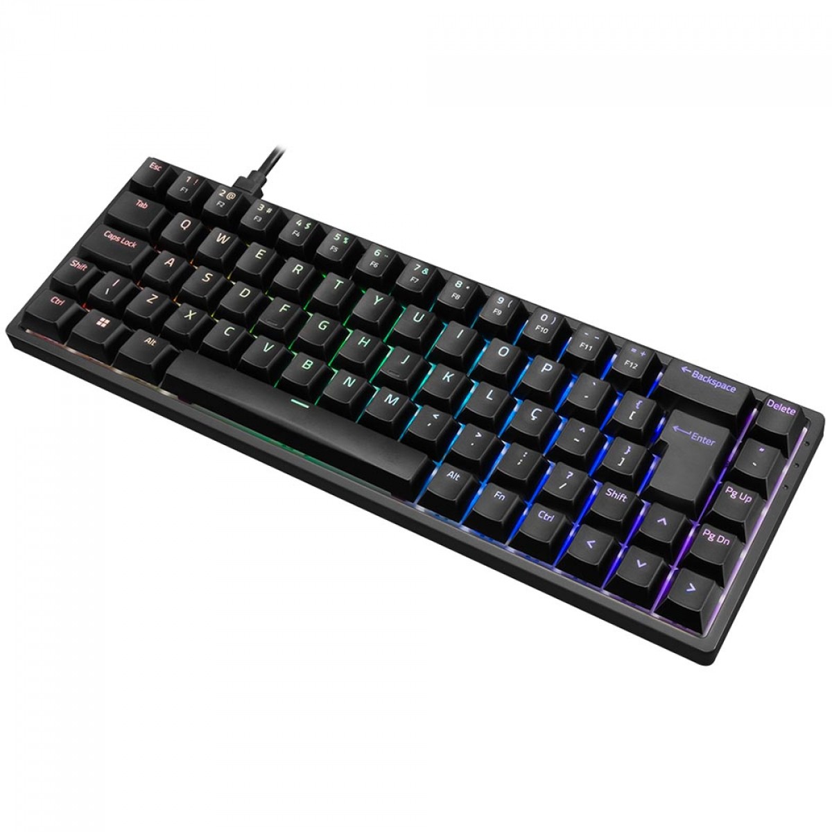 Teclado Gamer Mecânico Akko 3068S Black, RGB, Switch Akko Orange, ABNT2