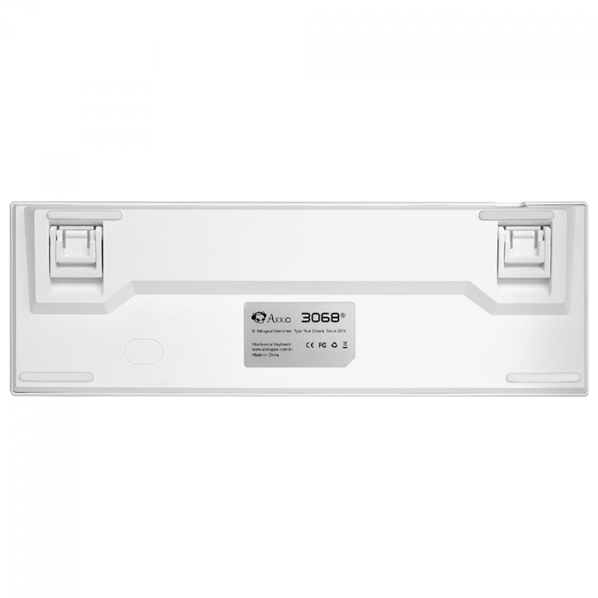 Teclado Gamer Mecânico Akko 3068S White, RGB, Switch Akko Orange, ABNT2