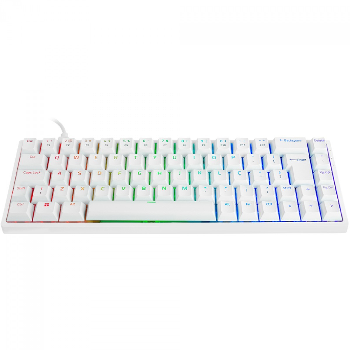 Teclado Gamer Mecânico Akko 3068S White, RGB, Switch Akko Orange, ABNT2