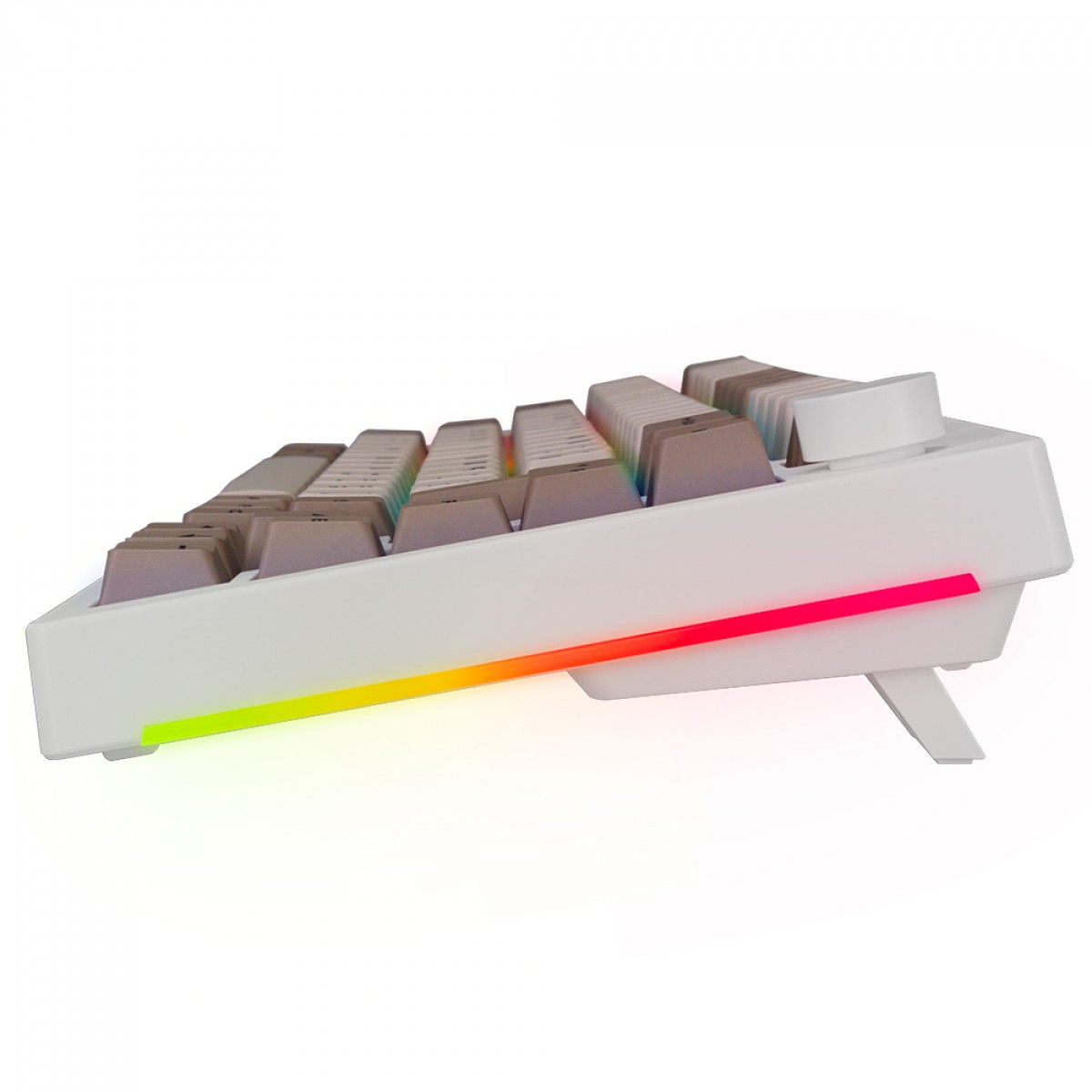 Teclado Gamer Mecânico Akko 5075S Steam Engine, RGB, ABNT2, White, Switch Akko V3 Cream Black Pro