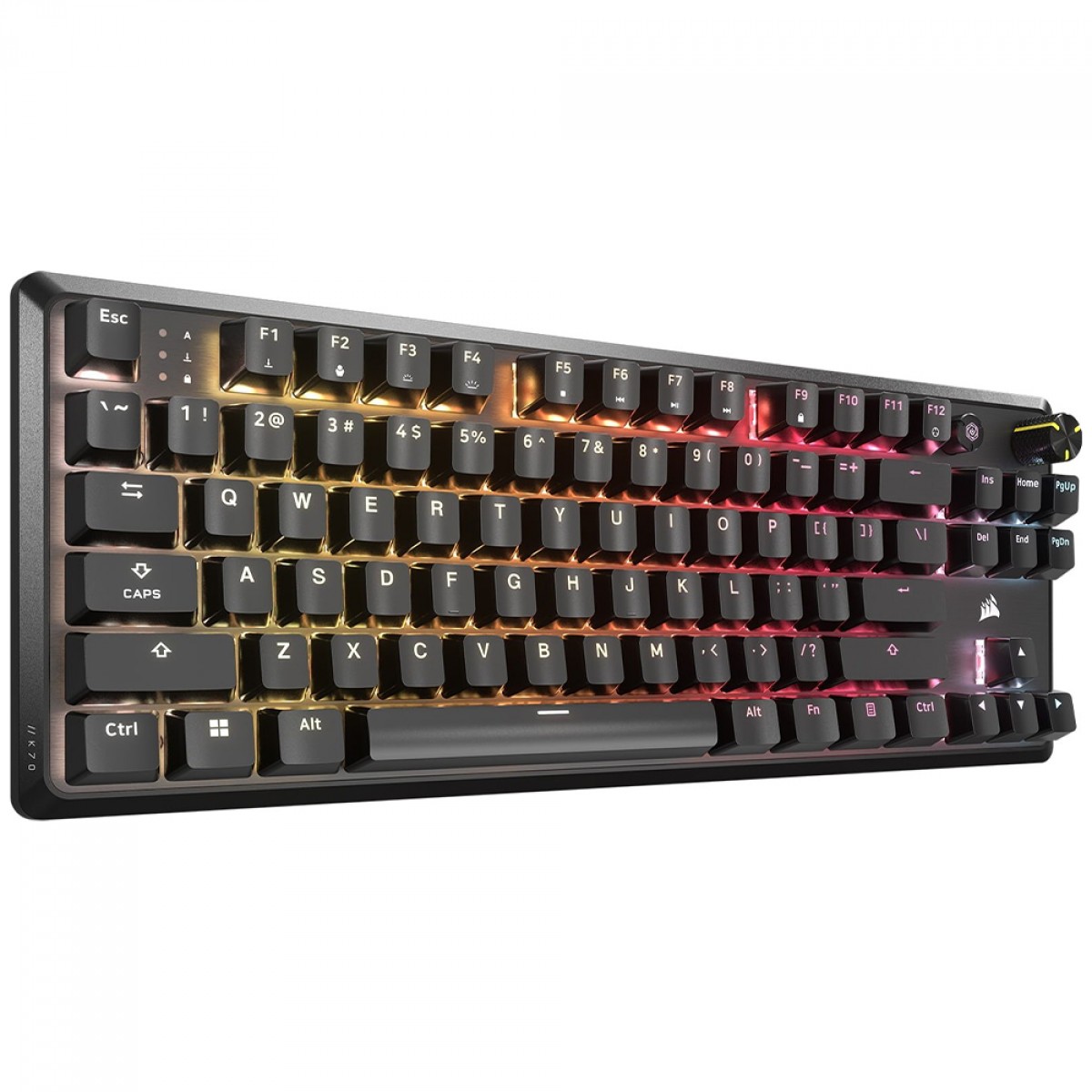 Teclado Gamer Mecânico Corsair K70 Core TKL, RGB, Switch MLX Red V2, ANSI, Preto, CH-911911E-NA