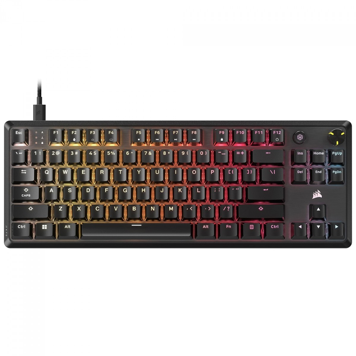 Teclado Gamer Mecânico Corsair K70 Core TKL, RGB, Switch MLX Red V2, ANSI, Preto, CH-911911E-NA