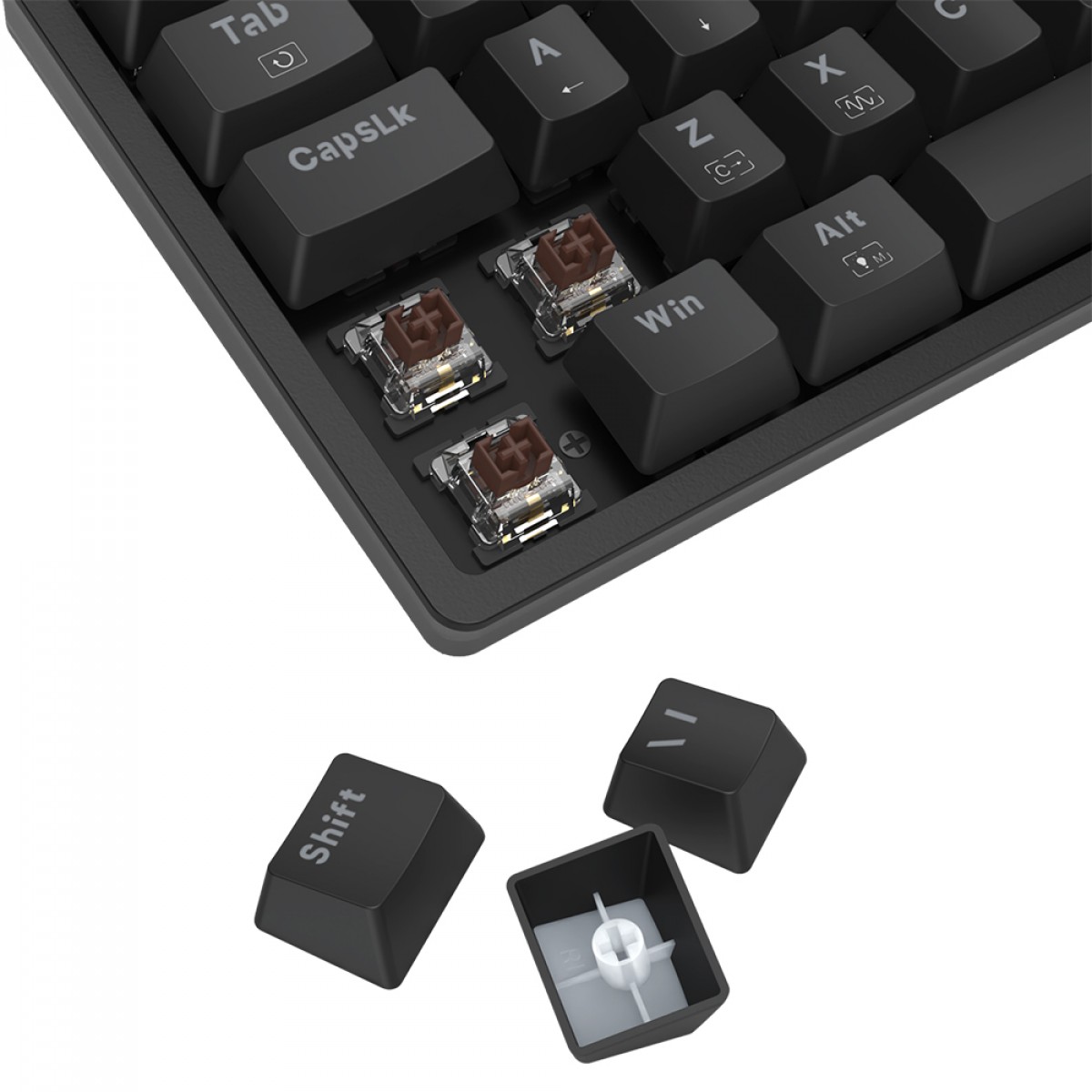 Teclado Gamer Mecânico Redragon Akali, RGB, USB, Switch Brown, ABNT2, 60%, Preto, K642-RGB (PT-BROWN)