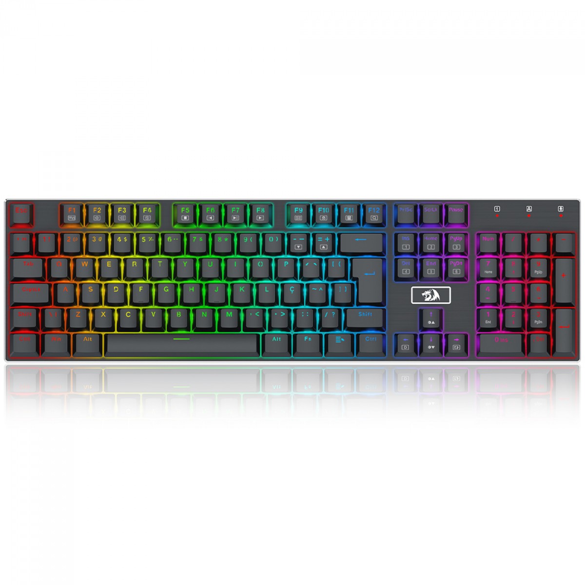 Teclado Gamer Mecânico Redragon Devarajas, RGB, Switch Brown, ABNT2, Preto, K556RGB