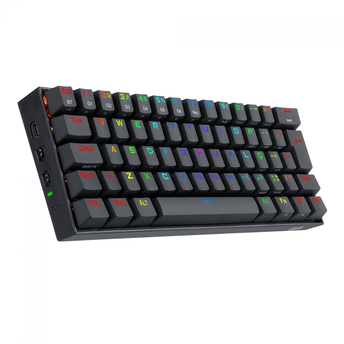 Teclado Gamer Mecânico Redragon Draconic, Wireless, RGB, Switch Brown, ABN2, Black, K530RGB (PT-BROWN)