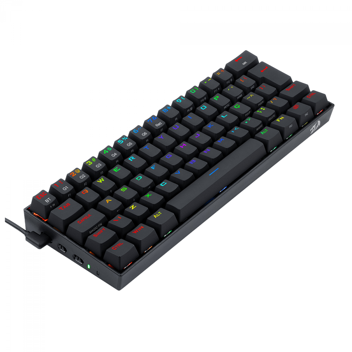 Teclado Gamer Mecânico Redragon Draconic, Wireless, RGB, Switch Brown, ABN2, Black, K530RGB (PT-BROWN)
