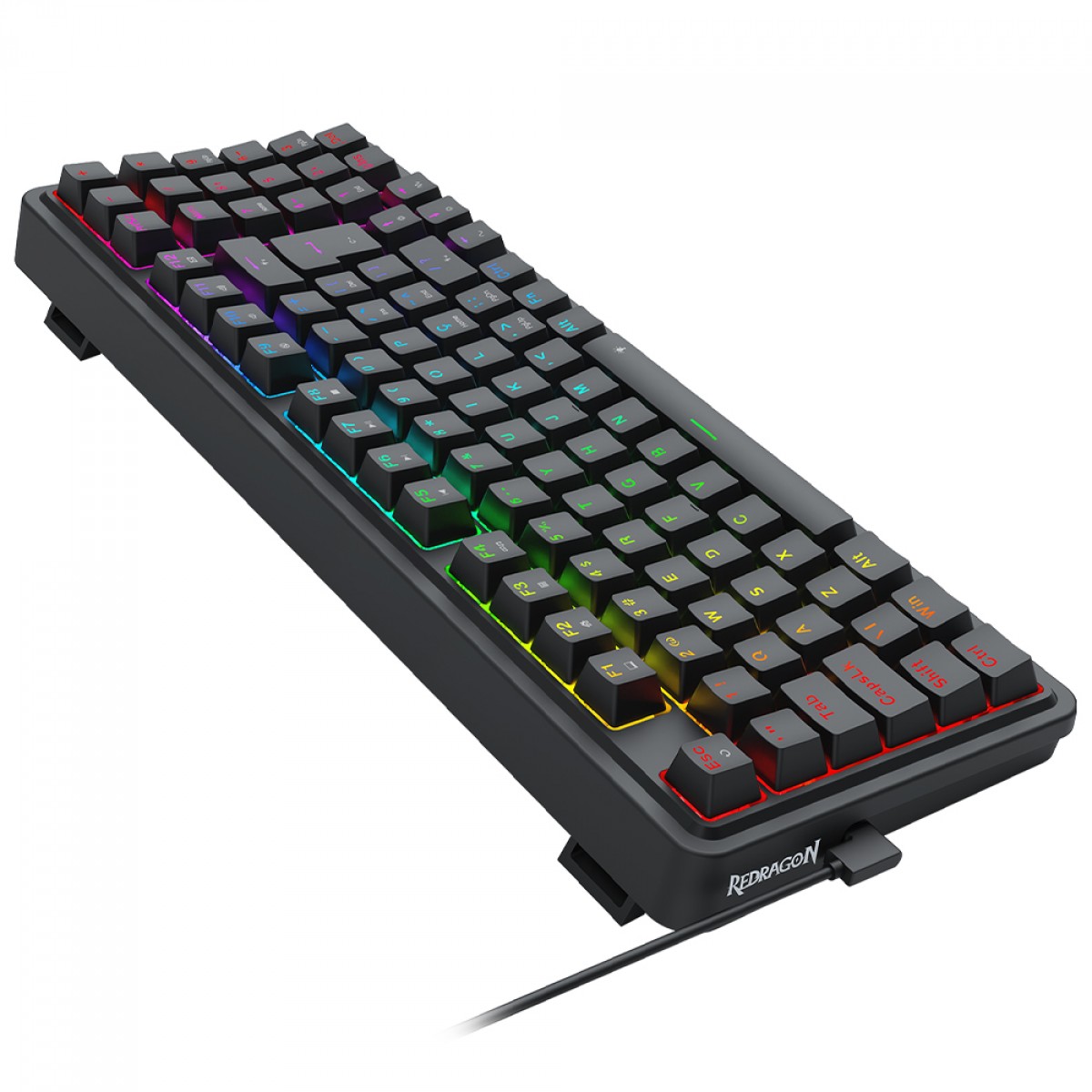Teclado Gamer Mecânico Redragon Gloria, RGB, USB, Switch Brown, ABNT2, 98%, Preto, K664-RGB (PT-BROWN)