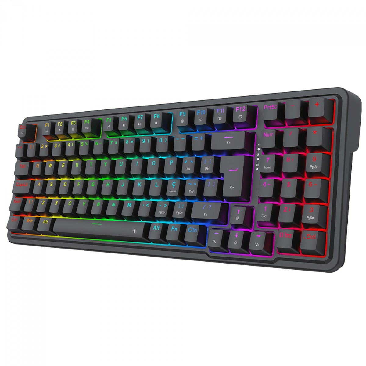 Teclado Gamer Mecânico Redragon Gloria, RGB, USB, Switch Brown, ABNT2, 98%, Preto, K664-RGB (PT-BROWN)