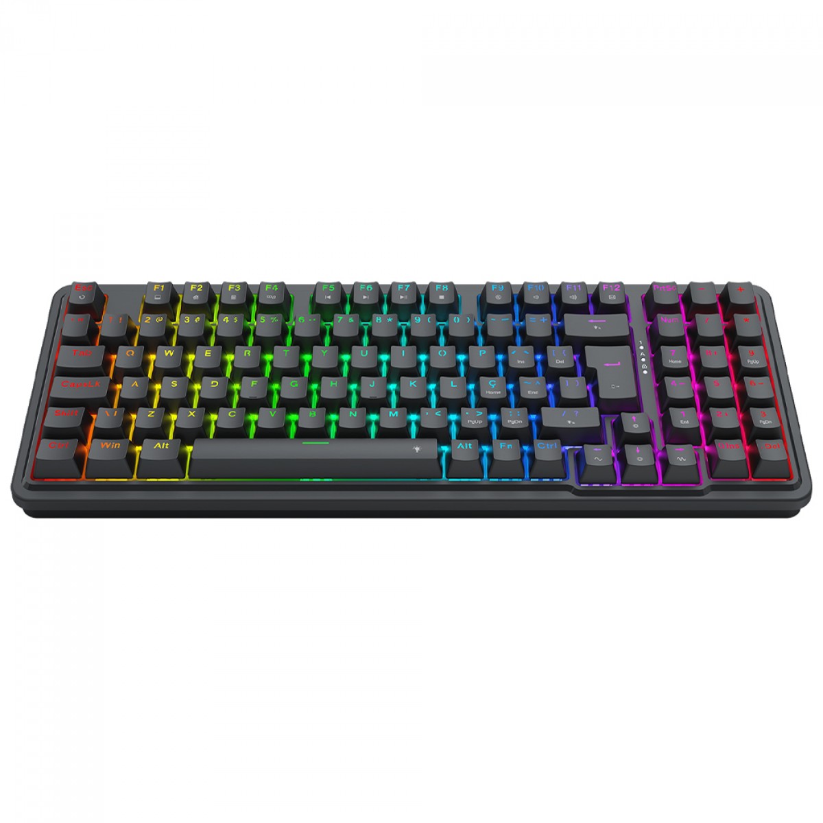 Teclado Gamer Mecânico Redragon Gloria, RGB, USB, Switch Brown, ABNT2, 98%, Preto, K664-RGB (PT-BROWN)