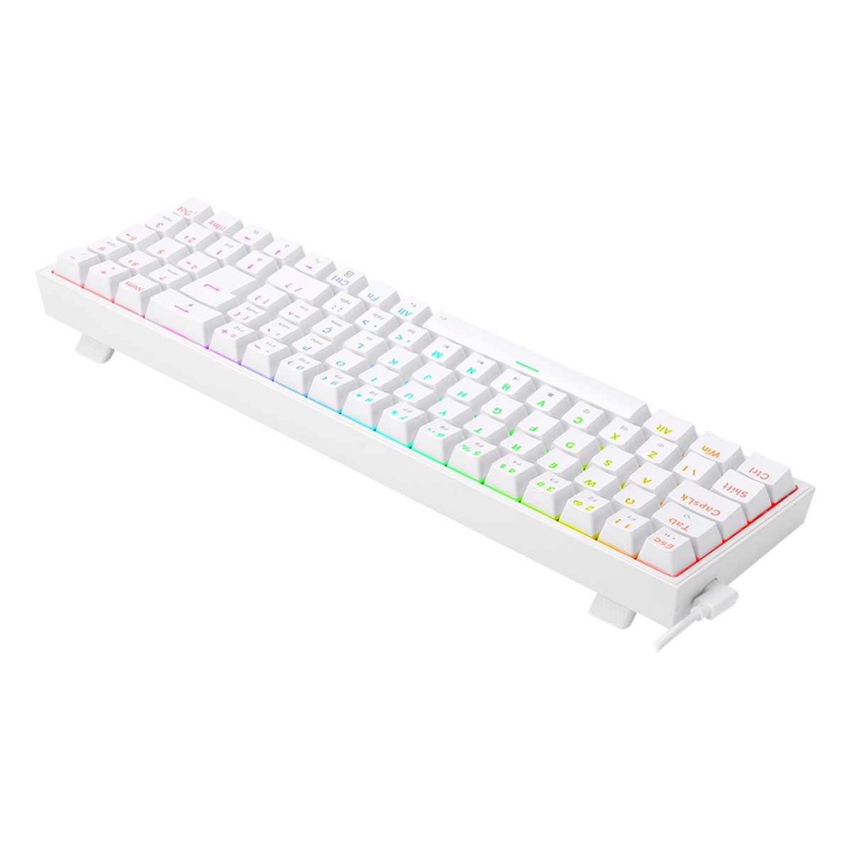 Teclado Gamer Mecânico Redragon Pollux, RGB, Switch Blue, ABNT2, White, K628-RGB-W (PT-BLUE)