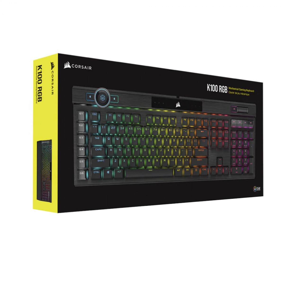 Teclado Gamer Óptico Mecânico Corsair K100 RGB, Switch Corsair OPX, Black, CH-912A01A-NA 