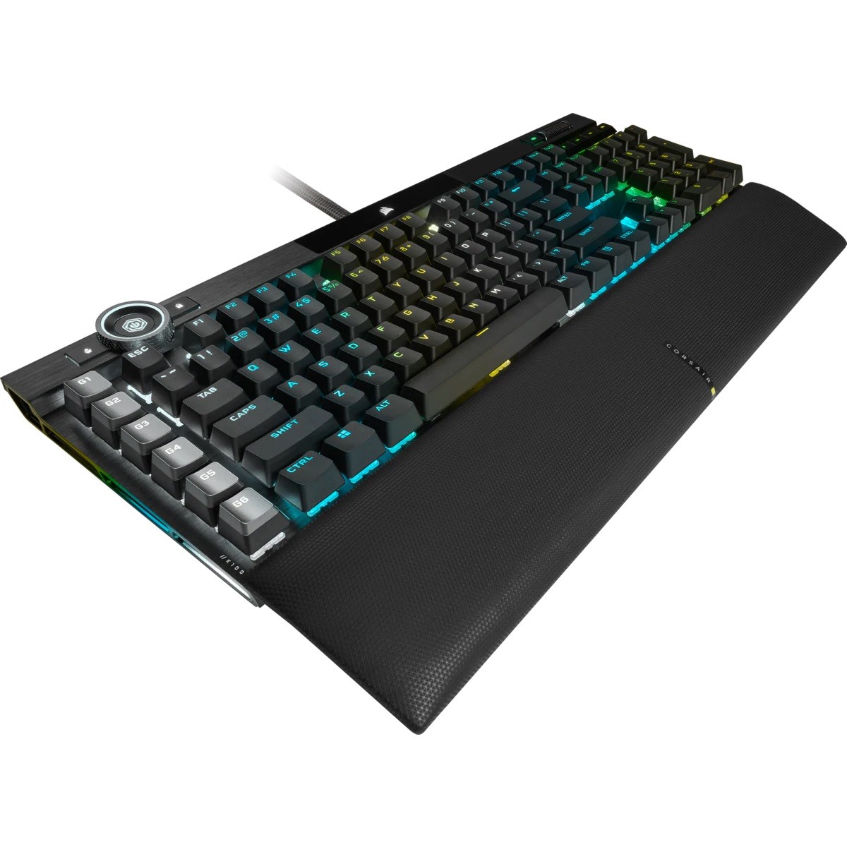 Teclado Gamer Óptico Mecânico Corsair K100 RGB, Switch Corsair OPX, Black, CH-912A01A-NA 