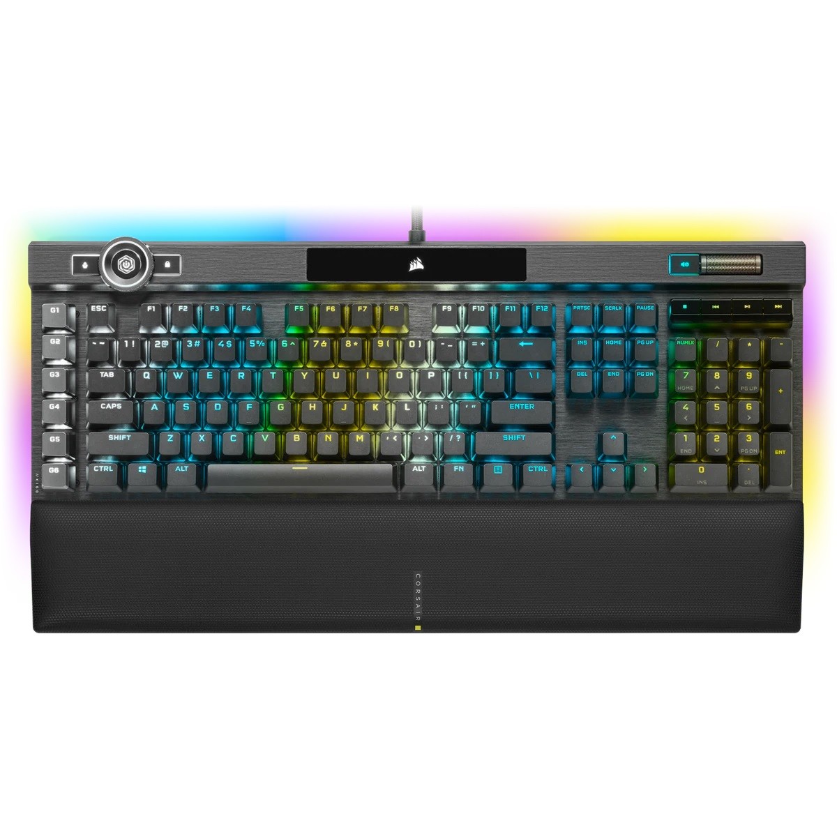 Teclado Gamer Óptico Mecânico Corsair K100 RGB, Switch Corsair OPX, Black, CH-912A01A-NA 