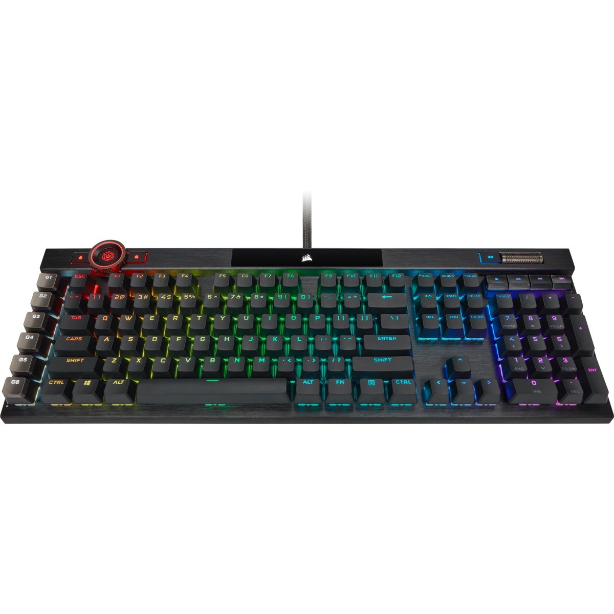 Teclado Gamer Óptico Mecânico Corsair K100 RGB, Switch Corsair OPX, Black, CH-912A01A-NA 
