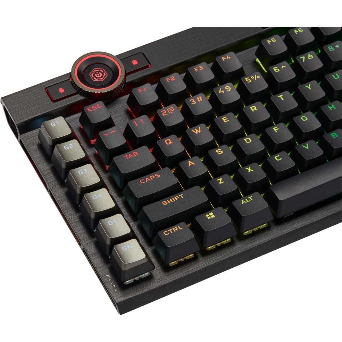 Teclado Gamer Óptico Mecânico Corsair K100 RGB, Switch Corsair OPX, Black, CH-912A01A-NA 