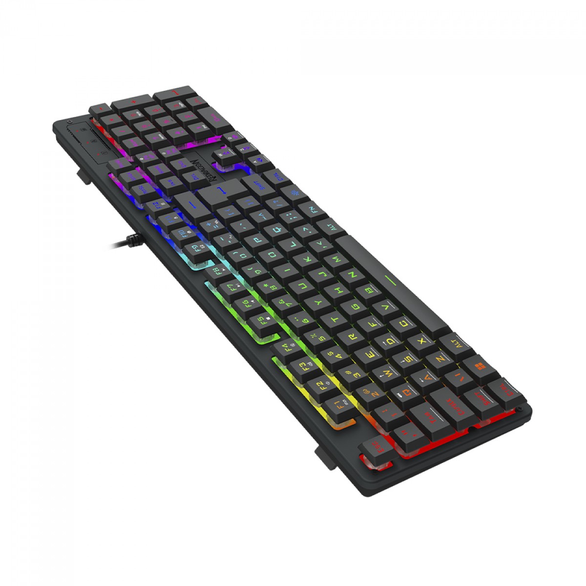 Teclado Gamer Redragon Netherbane, Membrana, Rainbow, ABNT2, Preto, K521-R