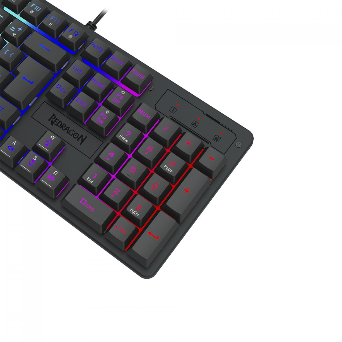 Teclado Gamer Redragon Netherbane, Membrana, Rainbow, ABNT2, Preto, K521-R