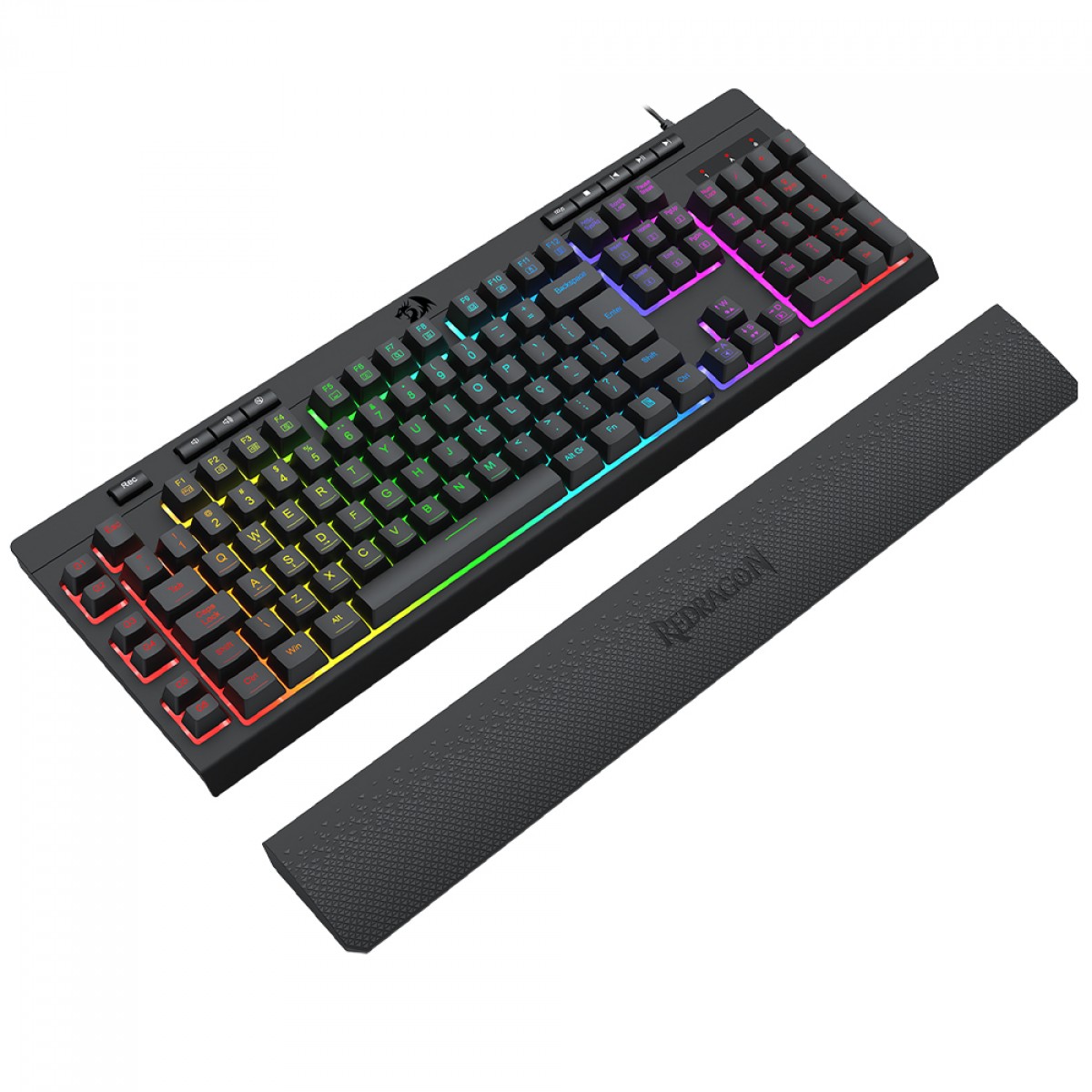 Teclado Gamer Redragon Shiva V2, RGB, USB, Membrana, ABNT2, Full Size, Preto, K512RGB V2