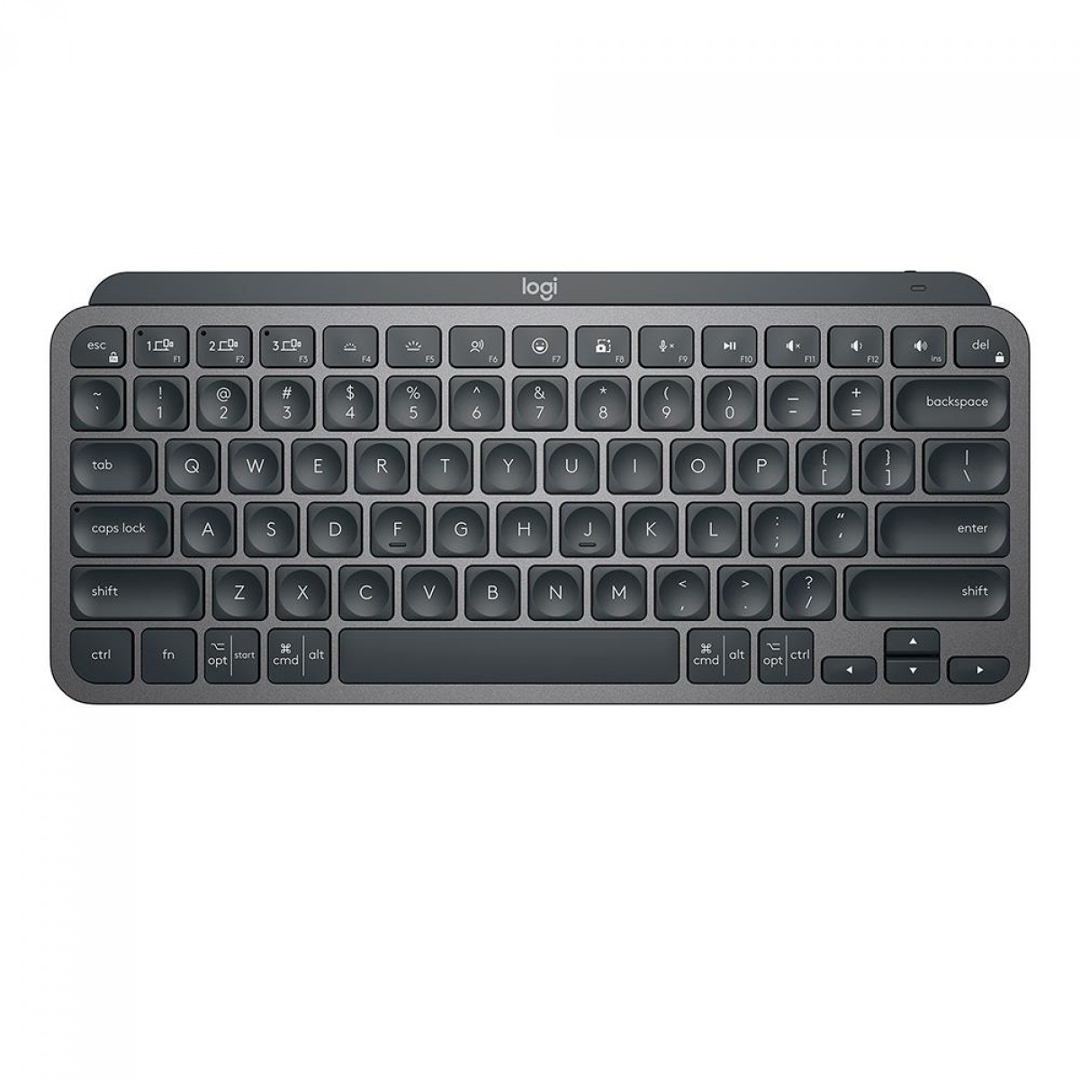 Teclado Logitech MX Keys Mini, Sem Fio, Iluminação Smart, Easy-Switch, Grafite, 920-010505