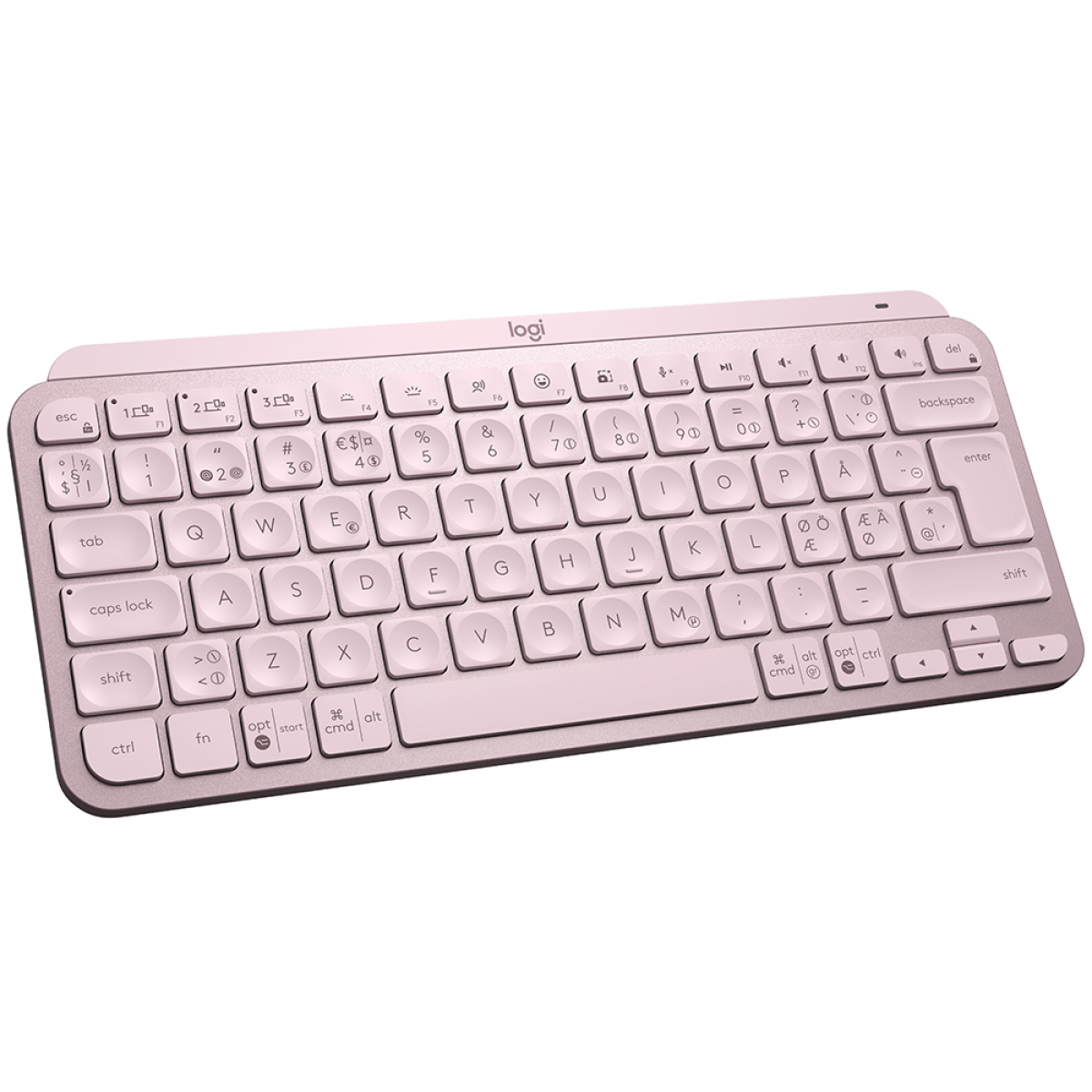 Teclado Logitech MX Keys Mini, USB, Membrana, Sem Fio, Bluetooth, Rosa, 920-010507