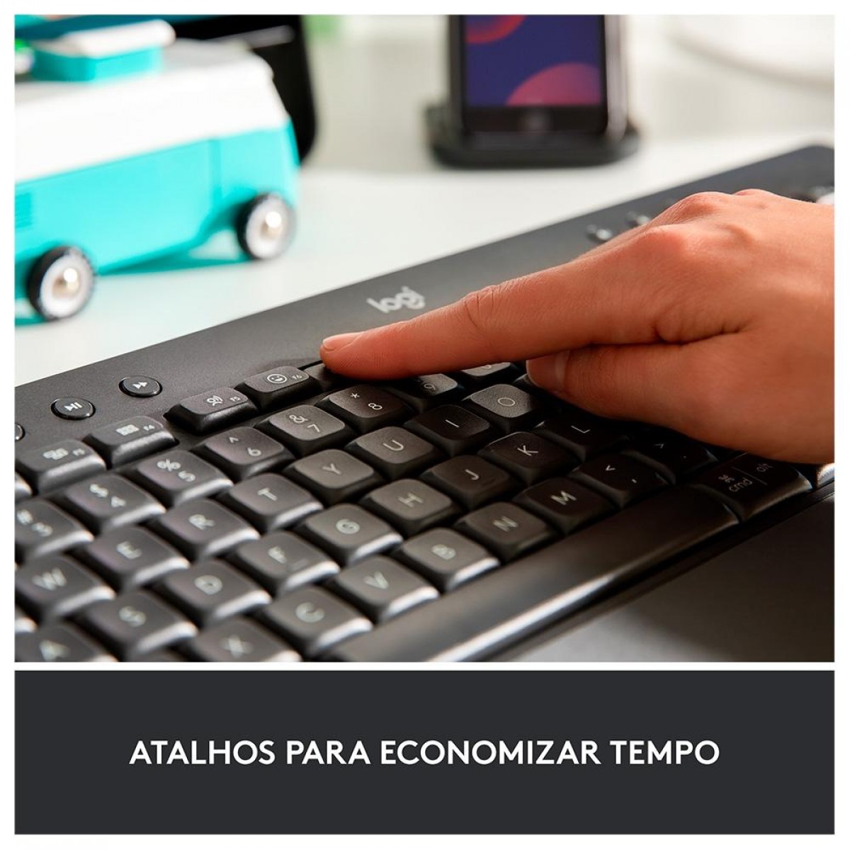 Teclado Logitech Signature K650, USB, Membrana, Sem Fio, Bluetooth, ANSI, Grafite, 920-010911