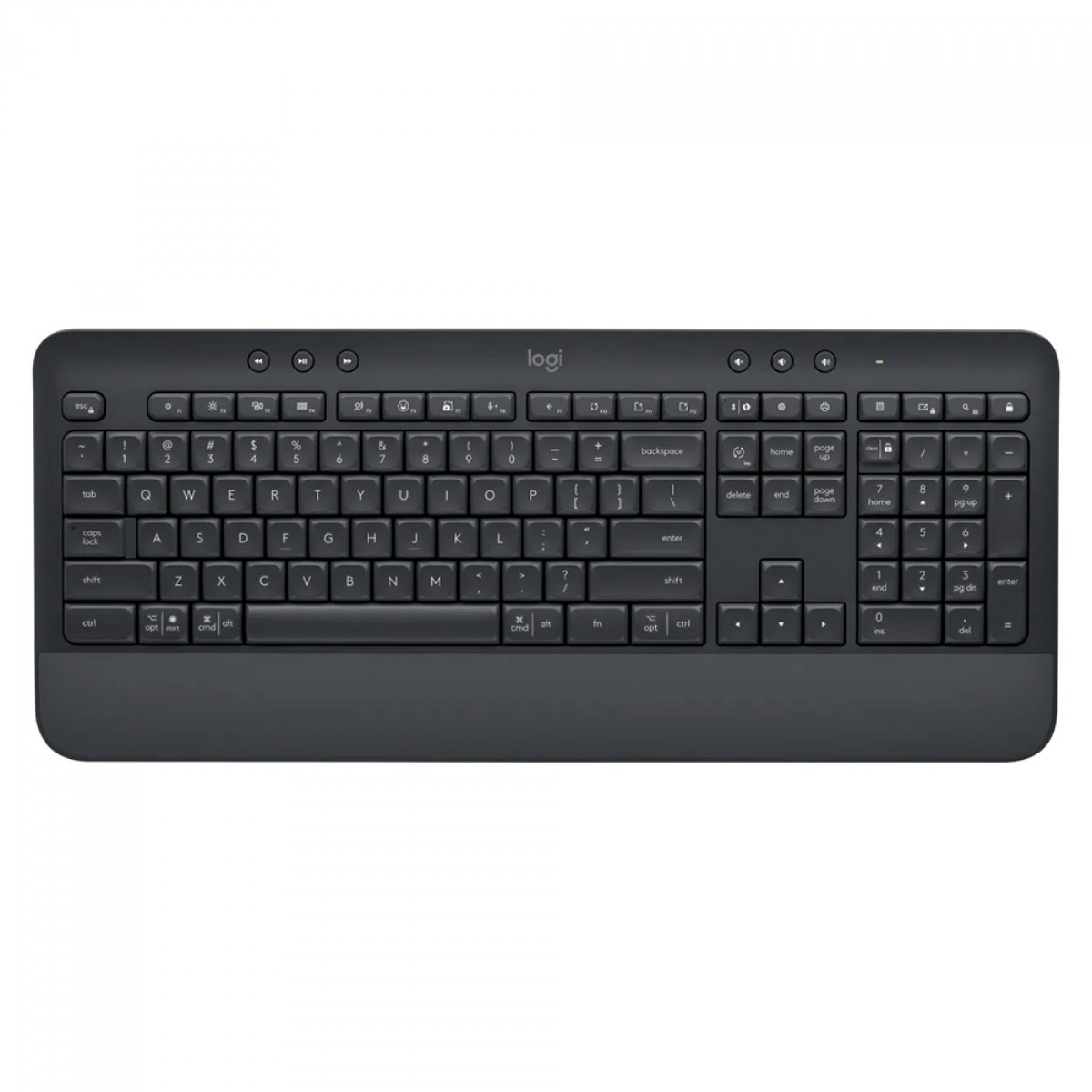 Teclado Logitech Signature K650, USB, Membrana, Sem Fio, Bluetooth, ANSI, Grafite, 920-010911