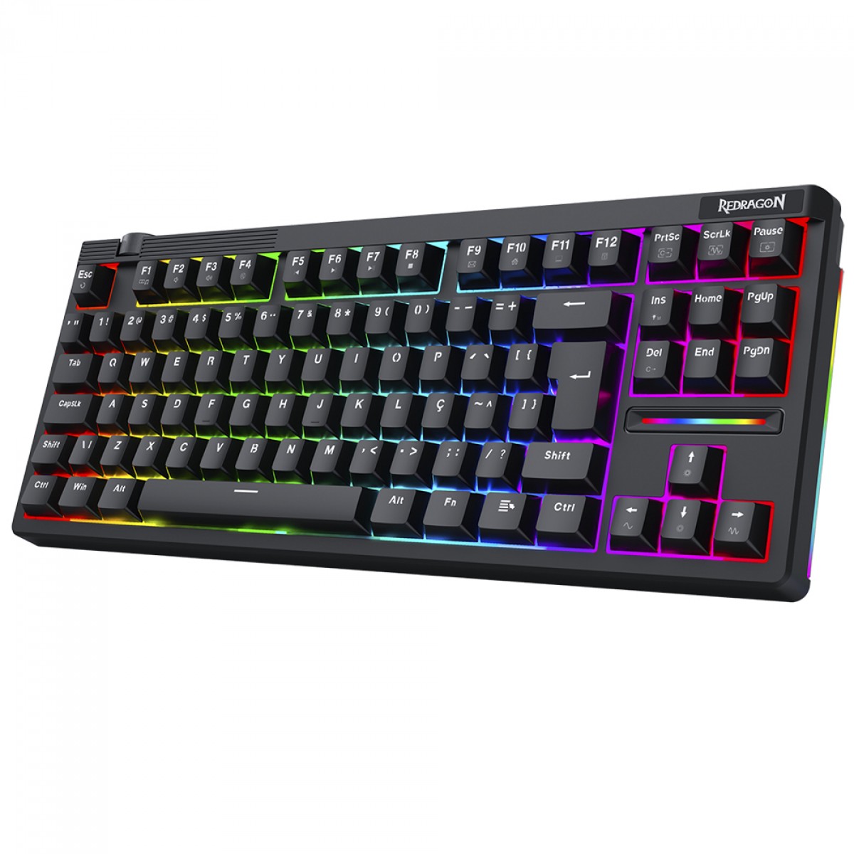 Teclado Magnético Gamer Redragon Otiim, RGB, TKL, 8K, Switch Redragon UltraMag, ABNT2, Preto, K729RGB-M