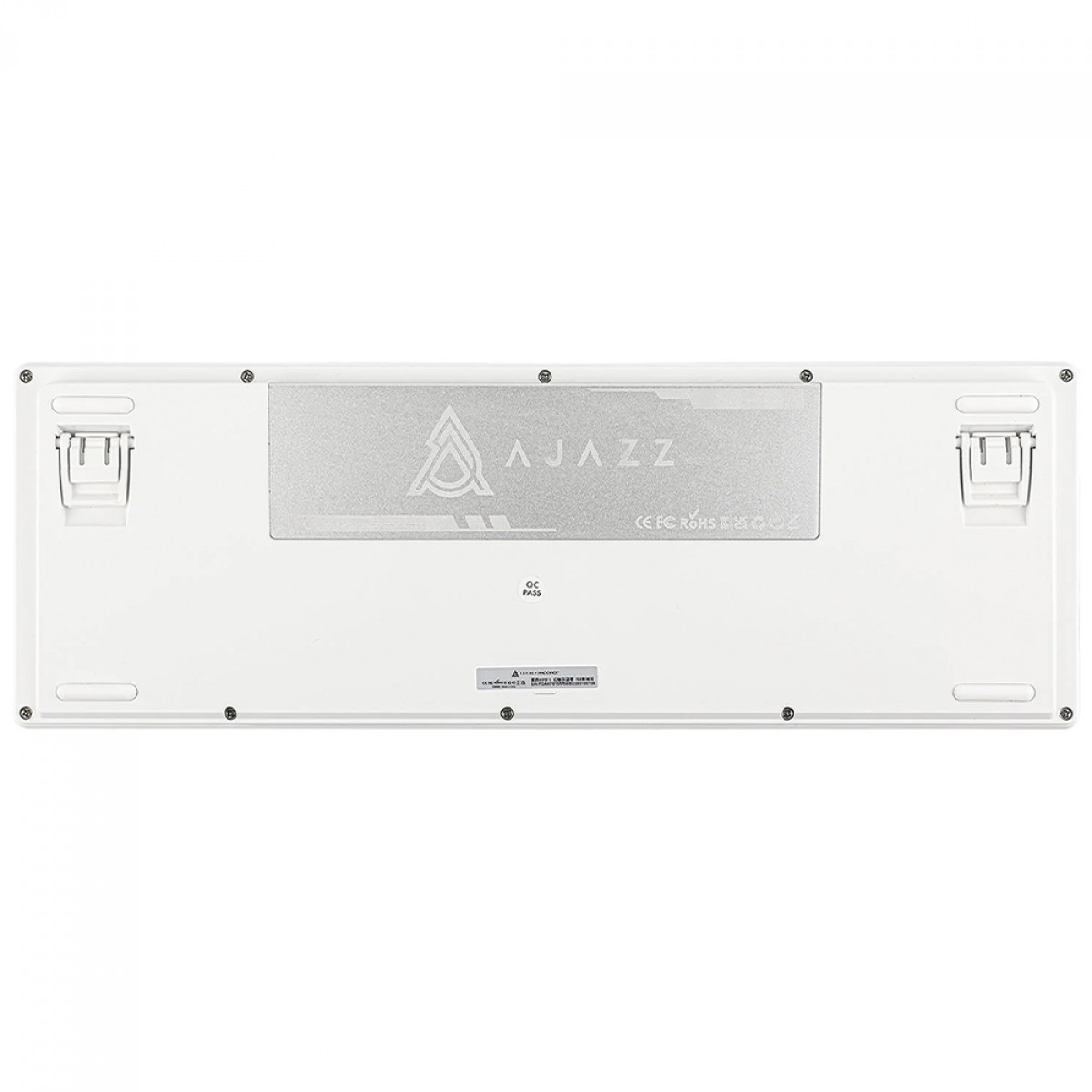 Teclado Mecânico Gamer Ajazz AKP815, Com Display LCD, RGB, USB, ANSI, 75%, Switch Huannuo Short Tea, Branco, Azul e Laranja