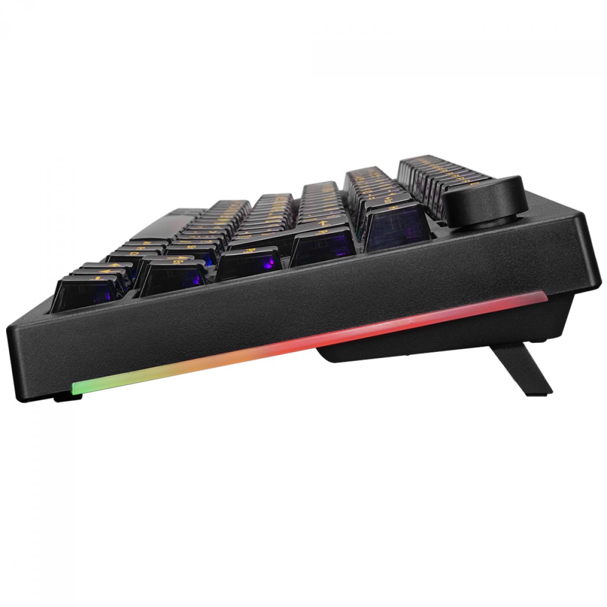 Teclado Mecânico Gamer Akko 5075S Clear Black, RGB, ABNT2, Black, Switch V3 Cream Yellow Pro